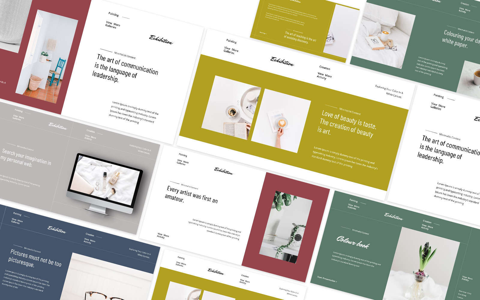 Colour Book Minimalist Powerpoint Template - TemplateMonster