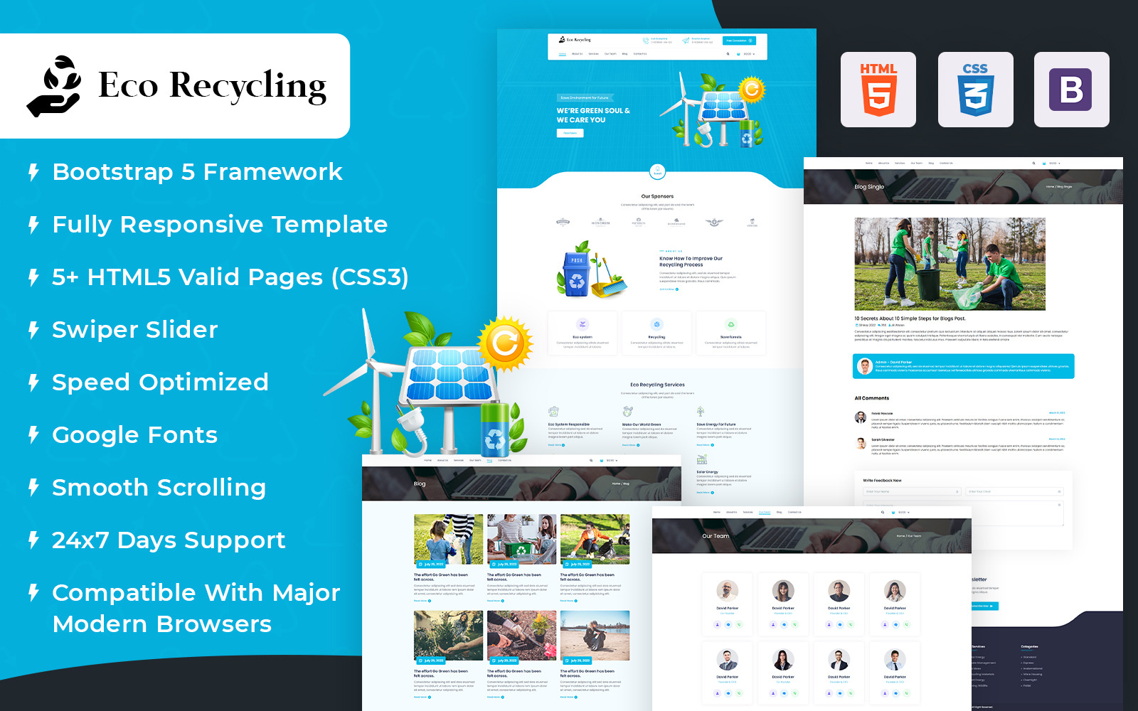 EcoRecycling HTML Template 275245 TemplateMonster