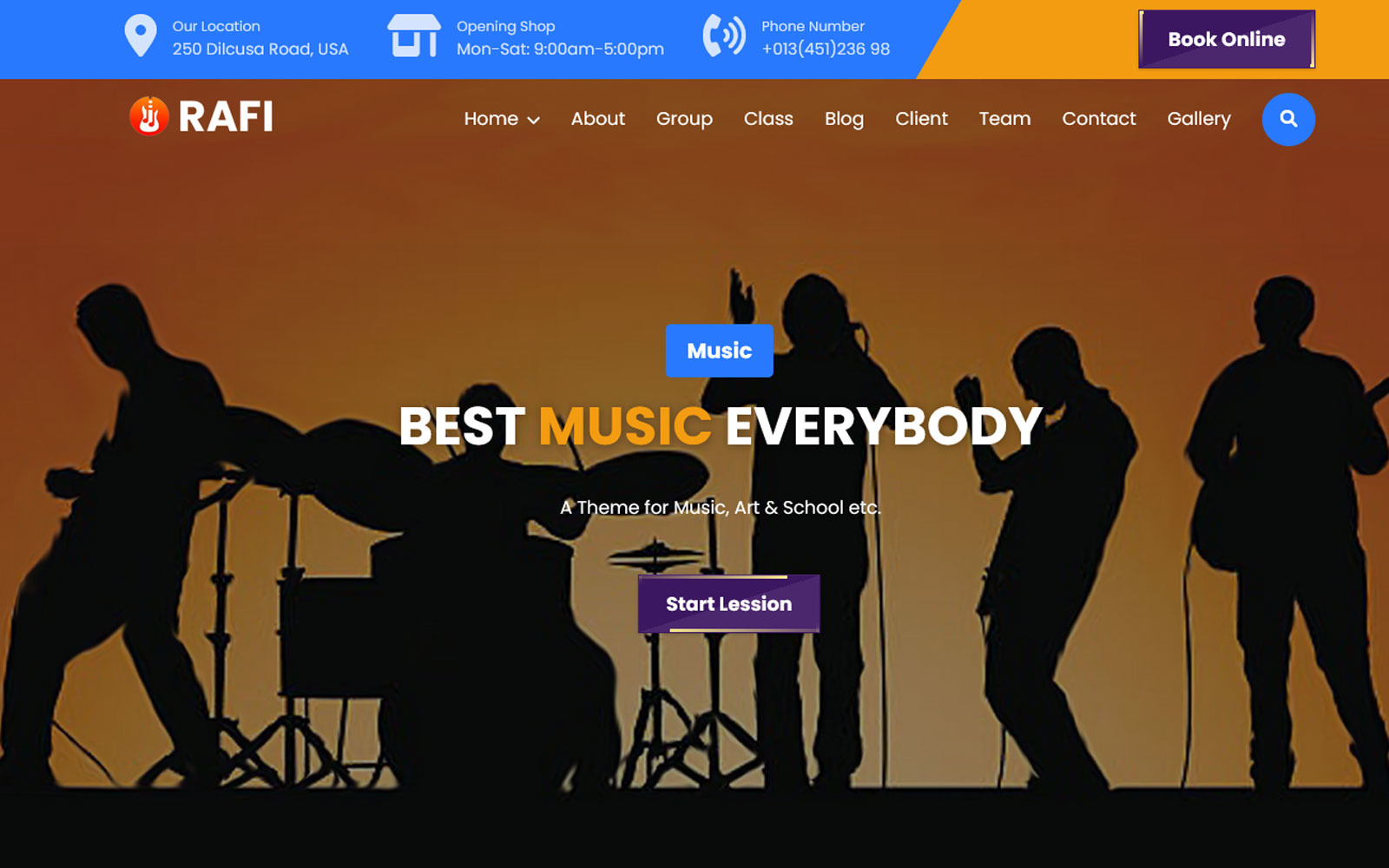 Rafi Music School Landing Page HTML5 Template