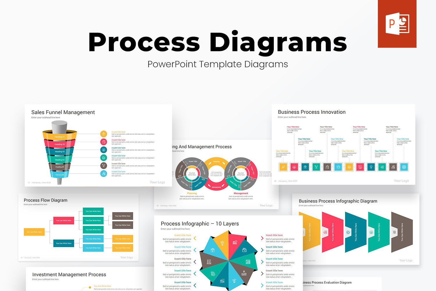 Process Diagrams PowerPoint Template Design - TemplateMonster