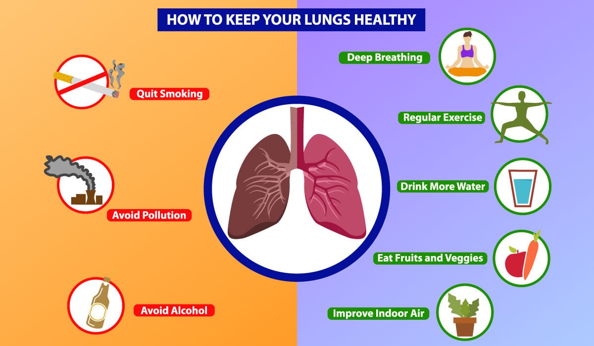 Healthy Lungs Infographics vector template - TemplateMonster