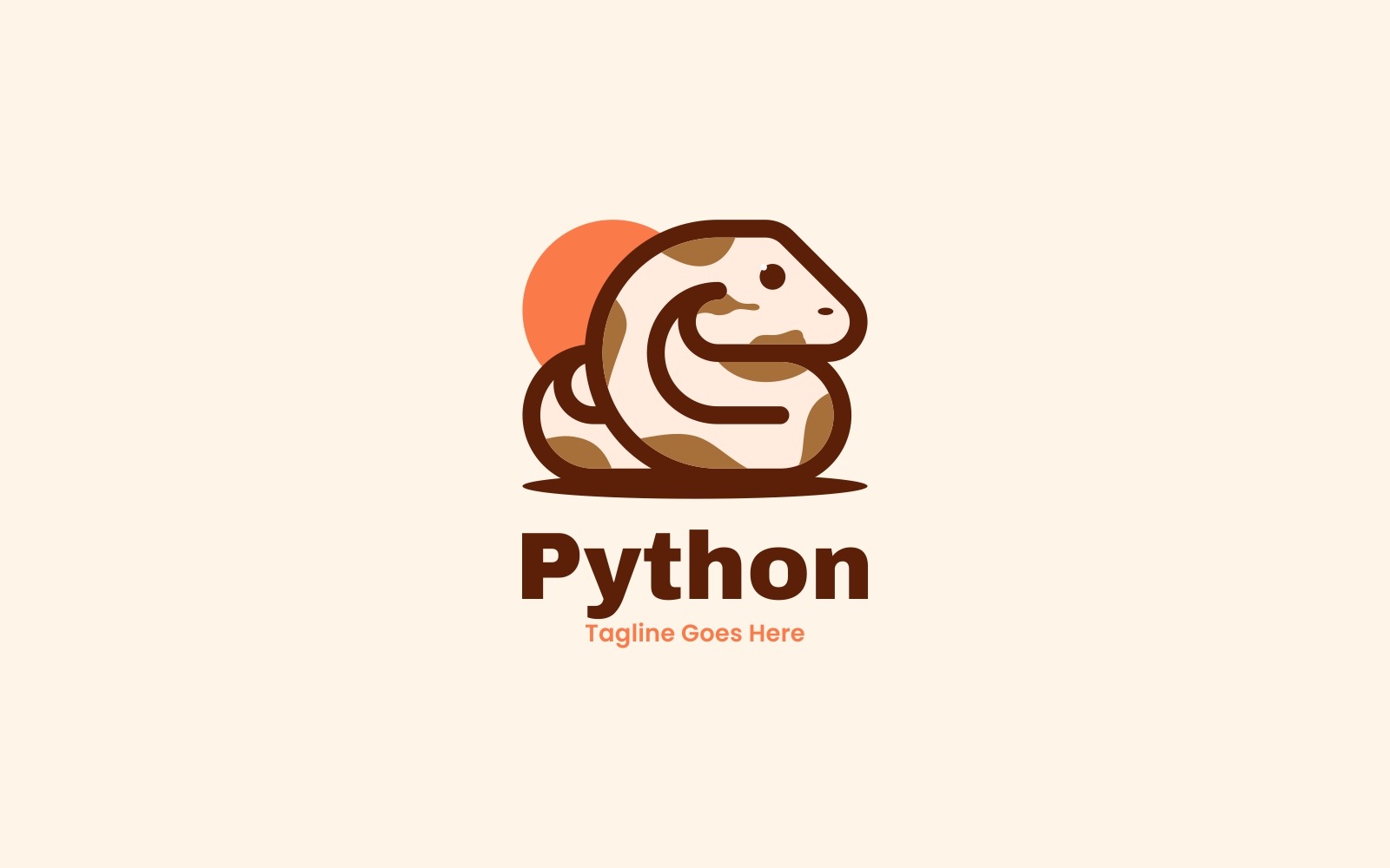 Logotipo de mascote simples do Python - TemplateMonster