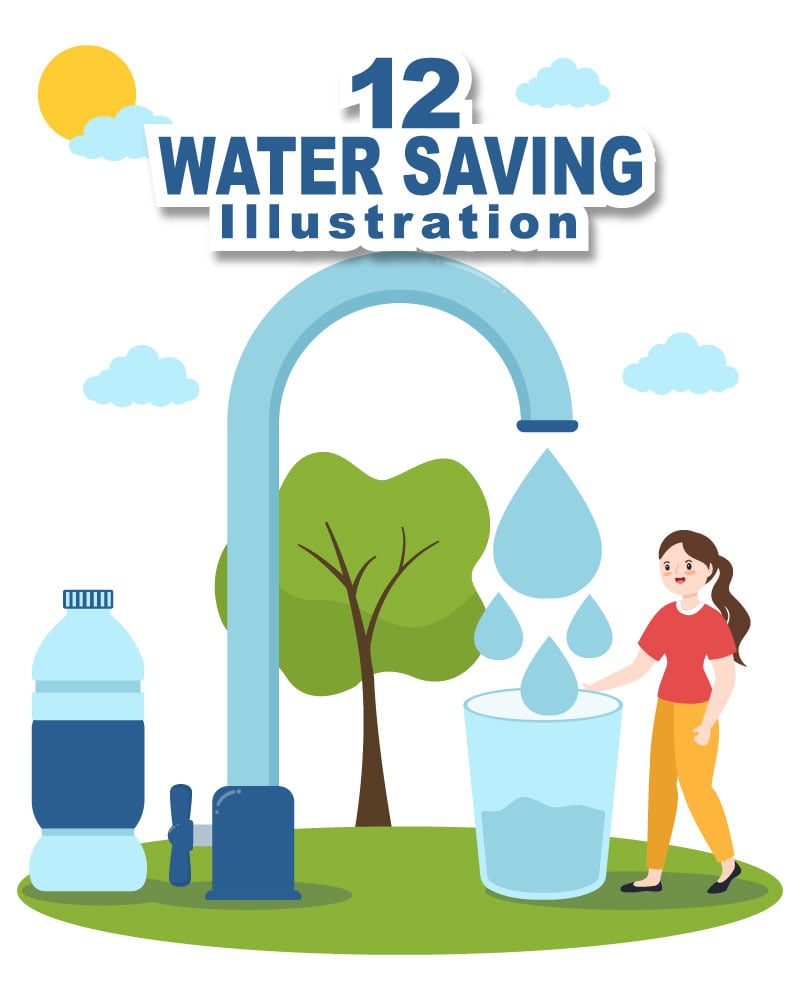 12 Water Saving Illustration #281103 - TemplateMonster