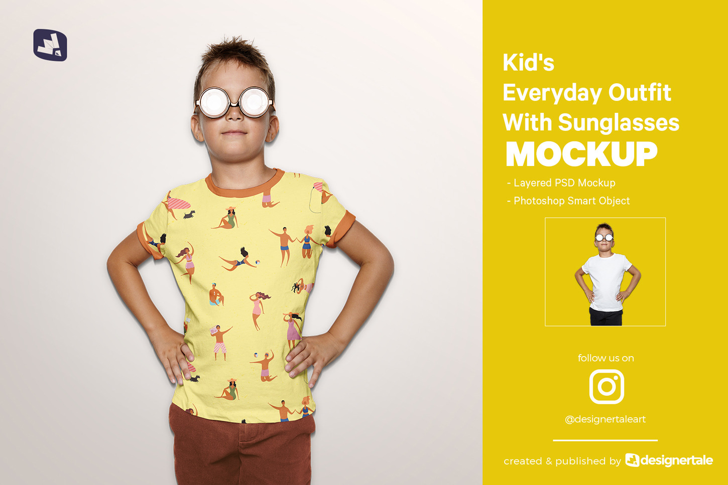 Kid’s Everyday Outfit Mockup With Sunglasses