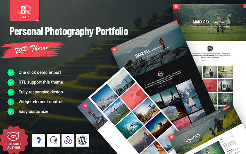 Gogrin Personal Photography Portfolio WordPress Theme