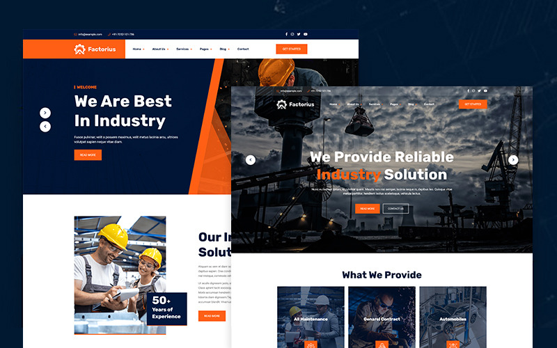 Factorius Modèle HTML industriel 285455 TemplateMonster
