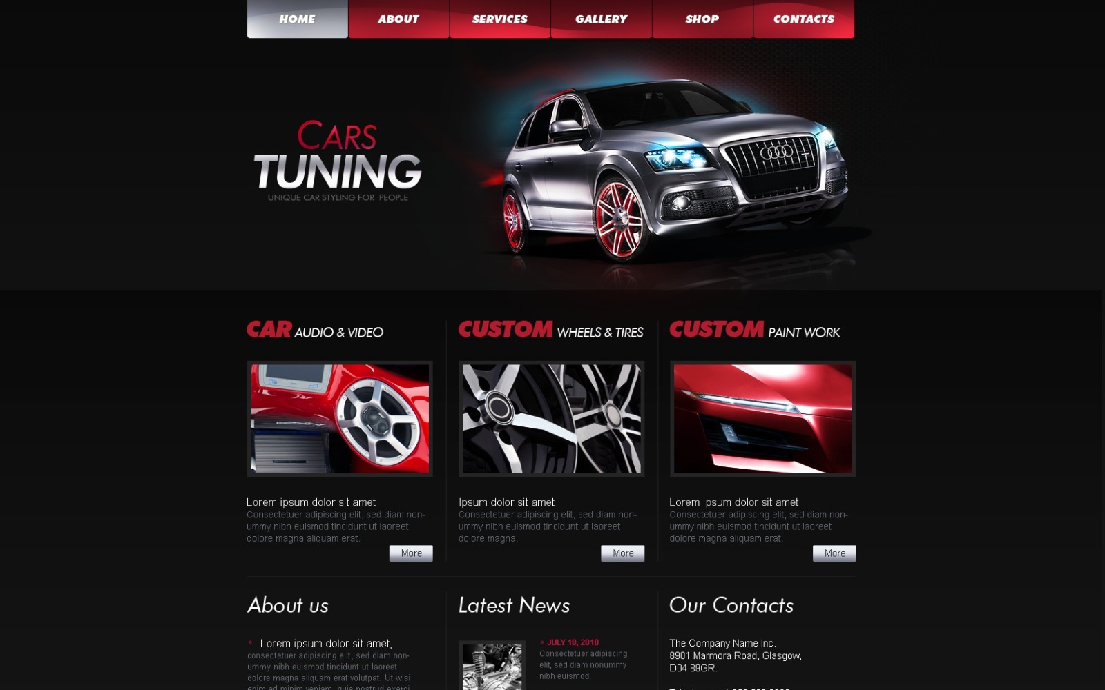 Car Tuning site Template 28758 TemplateMonster