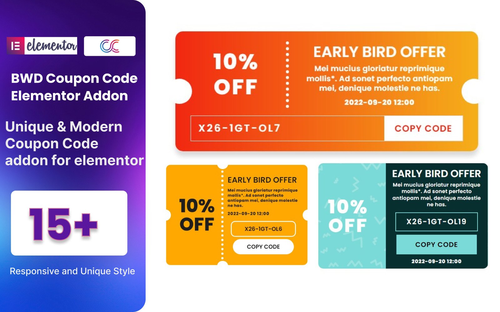 Coupon Code WordPress Plugin For Elementor TemplateMonster