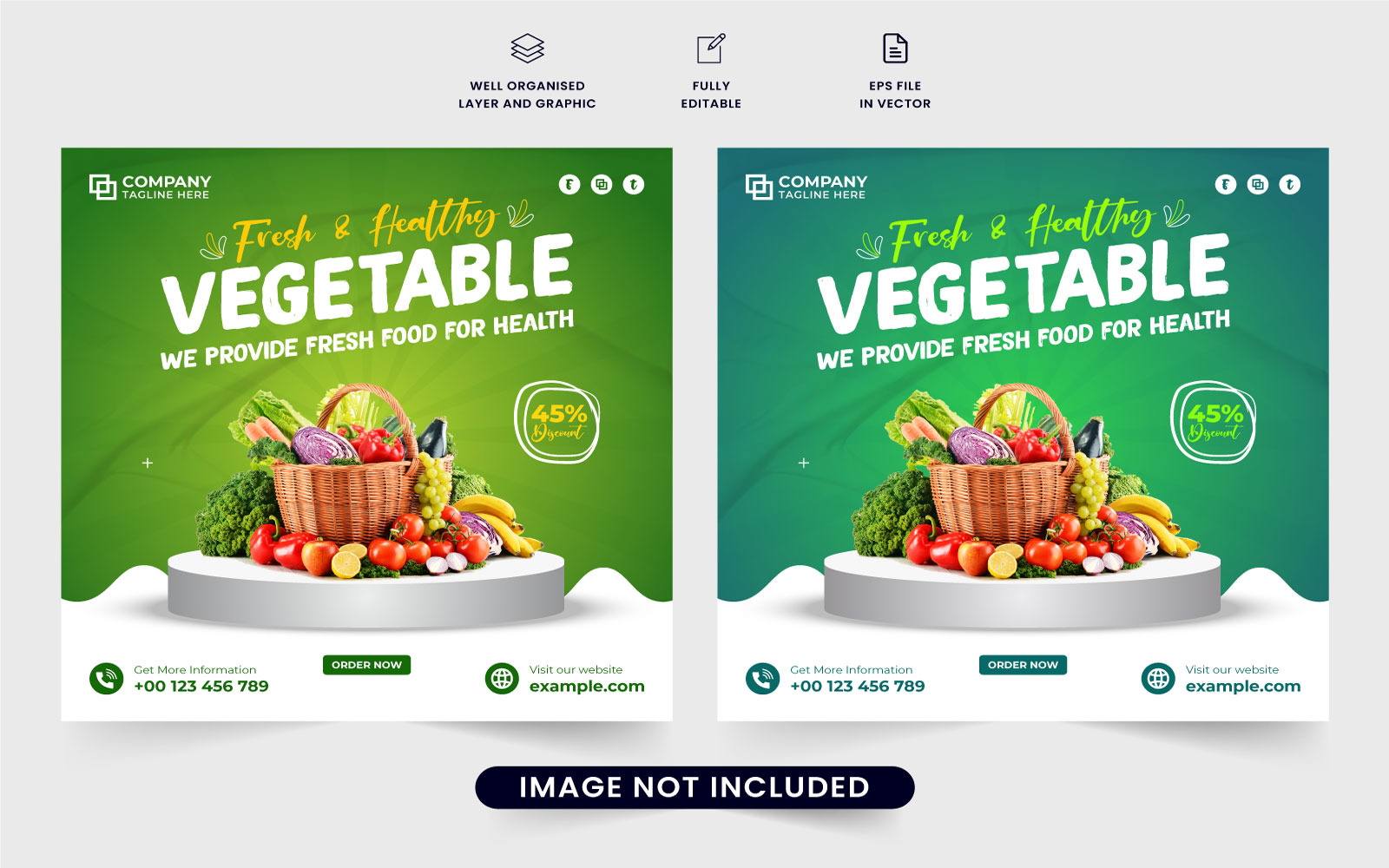 Vegetable Social Media Post Template Templatemonster