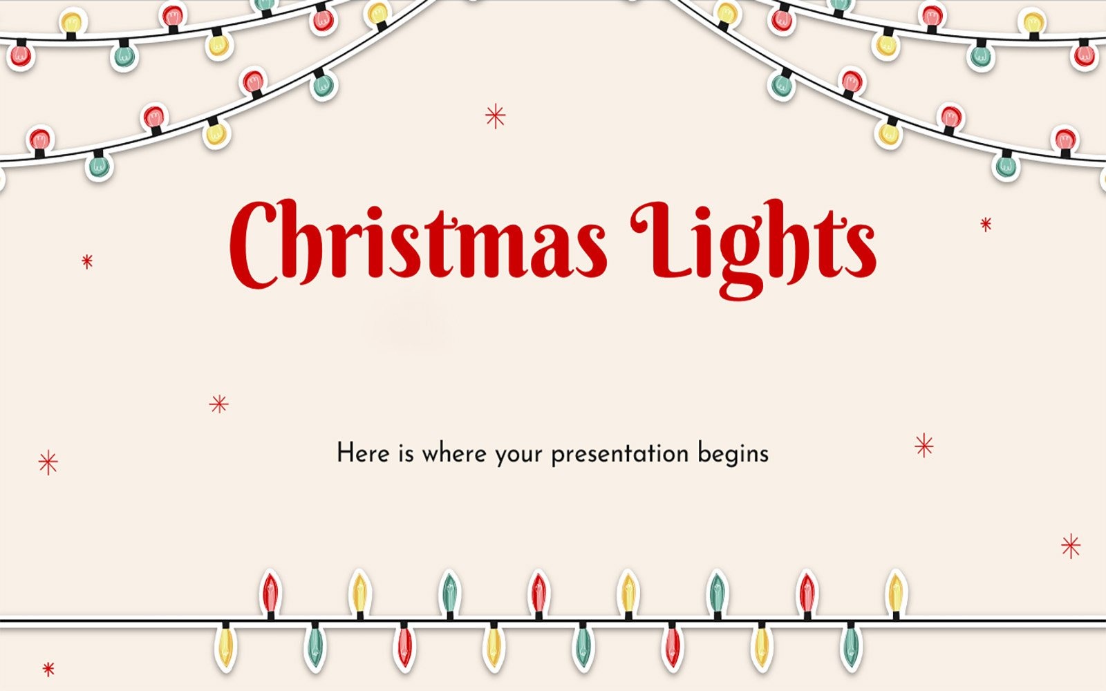 Christmas Lights Google Slides Theme Template 33 Slides
