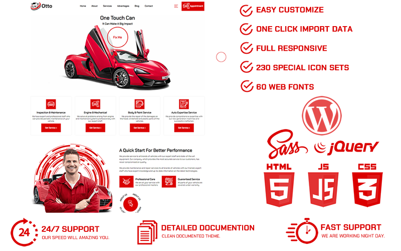 Otto Car Repair WordPress Theme 301037 TemplateMonster