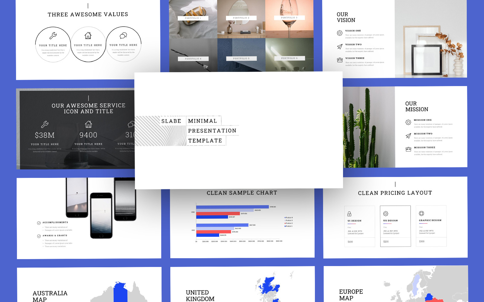 Slabe Clean Business PowerPoint Template - TemplateMonster