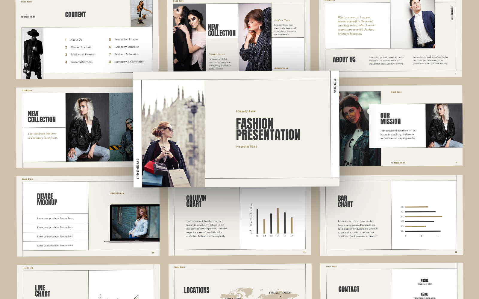 Beauty Minimalist Fashion PowerPoint Template