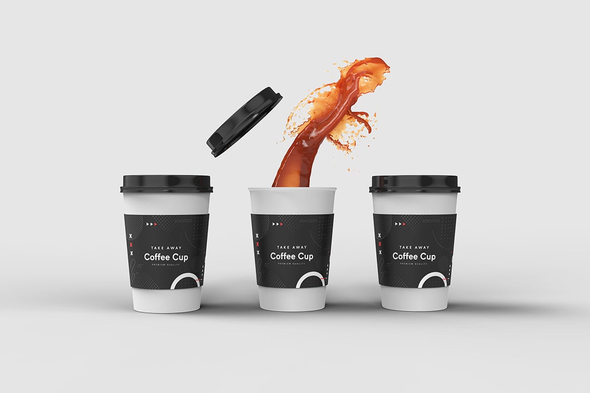 Take Away Coffee Cup Mockup Template Vol 41 - TemplateMonster