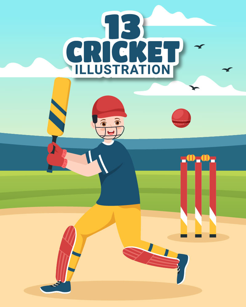 13 Cricket Sport Illustration #306218 - TemplateMonster