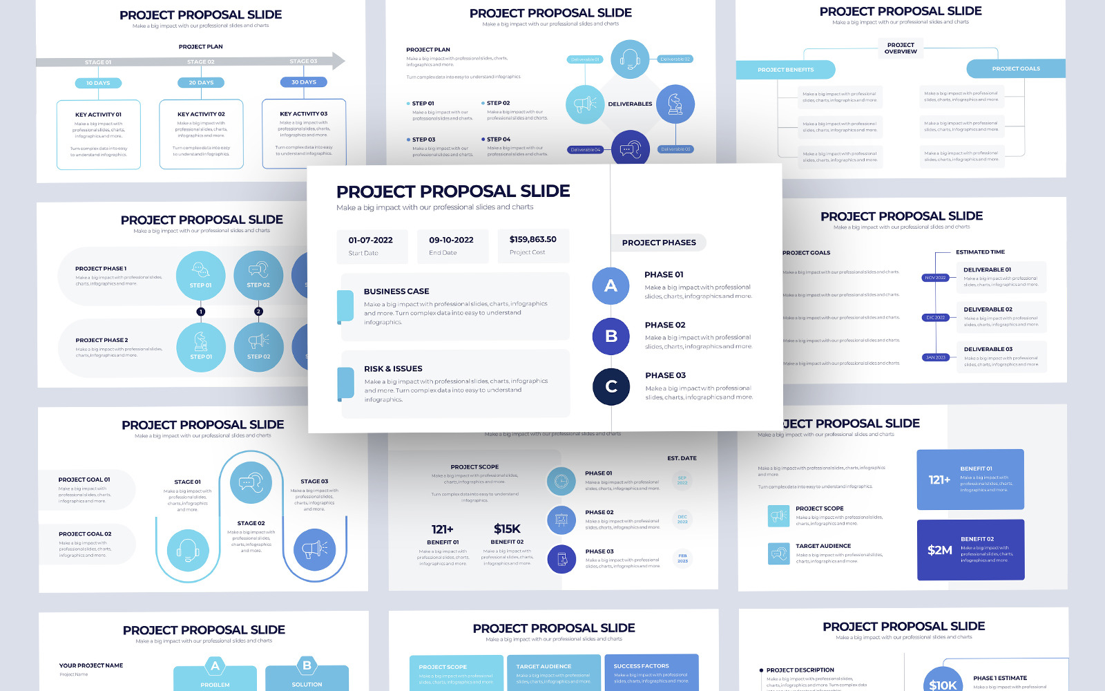 Modèle PowerPoint de diapositives de proposition de projet