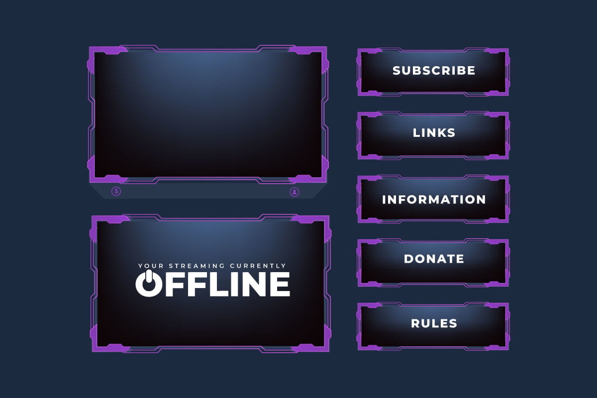 Modern broadcast overlay border design - TemplateMonster