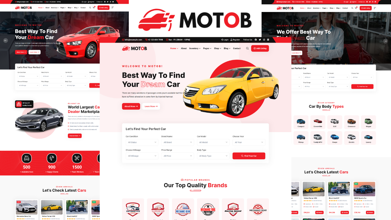 Motob - Car Dealer And Automotive HTML5 Template