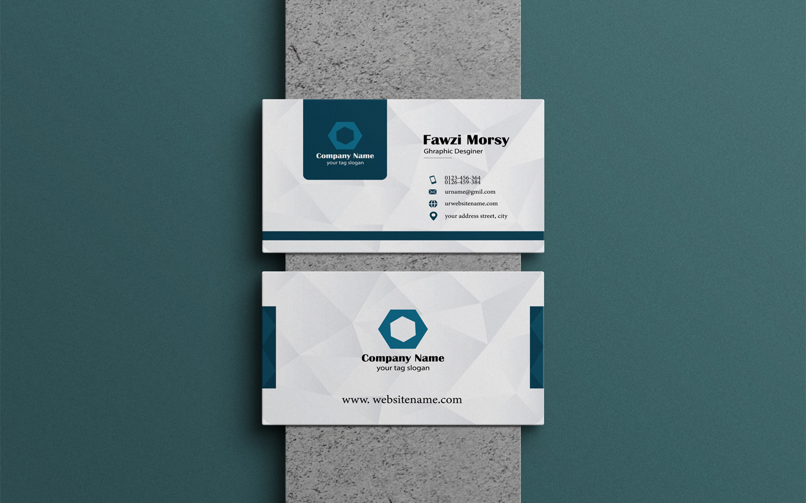 Blue Business card Design Template and ready for print