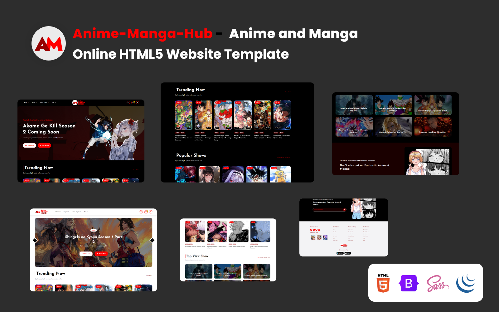 Anime&Manga-Hub - Anime and Manga Online HTML5 Website Template