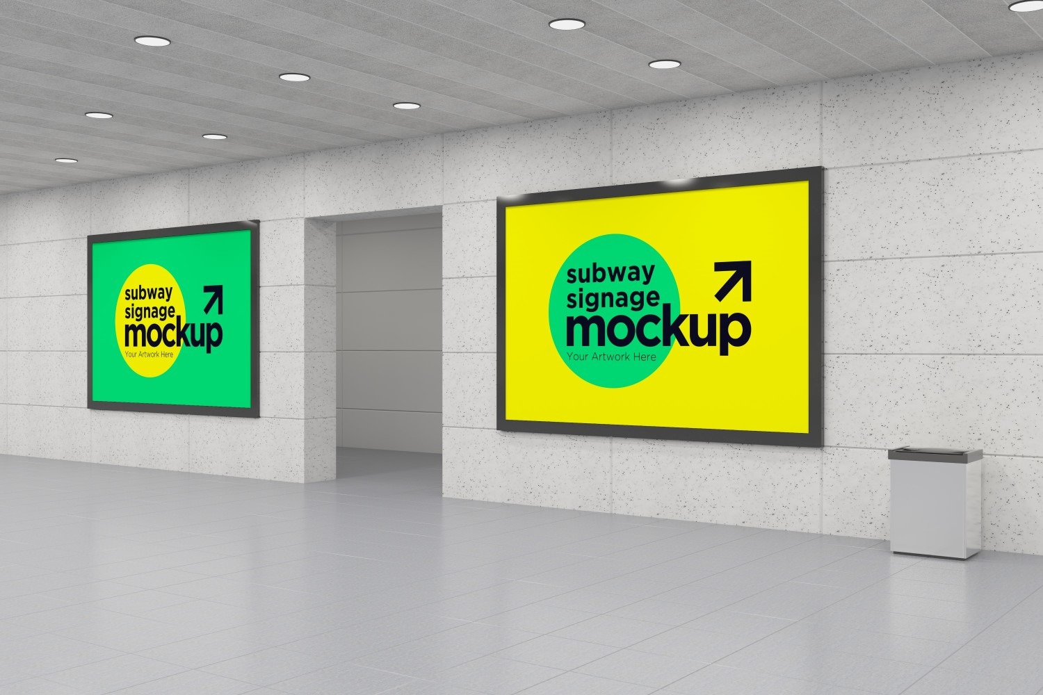 Subway Two Signage Horizontal Mockup 10 - TemplateMonster