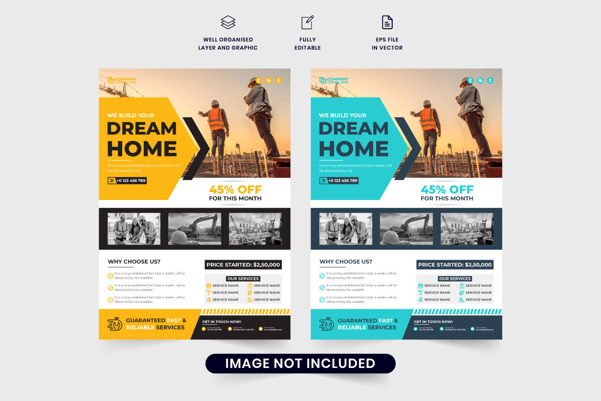 House renovation flyer template vector - TemplateMonster