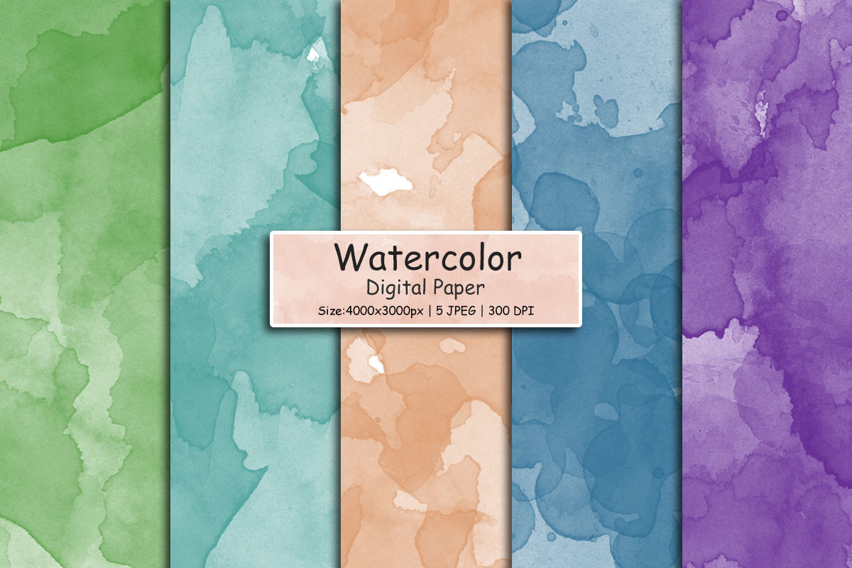 Pastel Watercolor digital paper background, abstract colorful paint ...