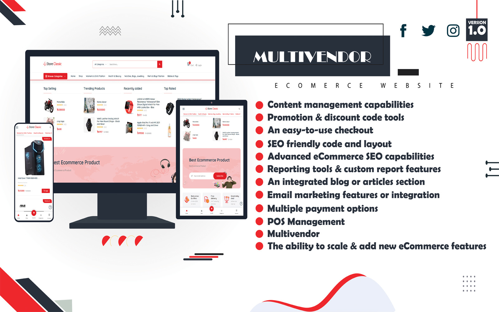 EStoreClassic Multivendor Shopping Platform.