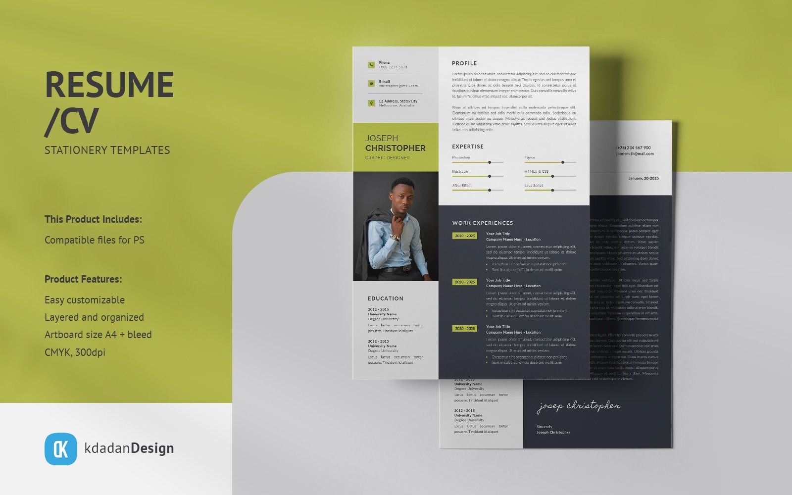 Resumecv Psd Design Templates Vol 154 Templatemonster 1129