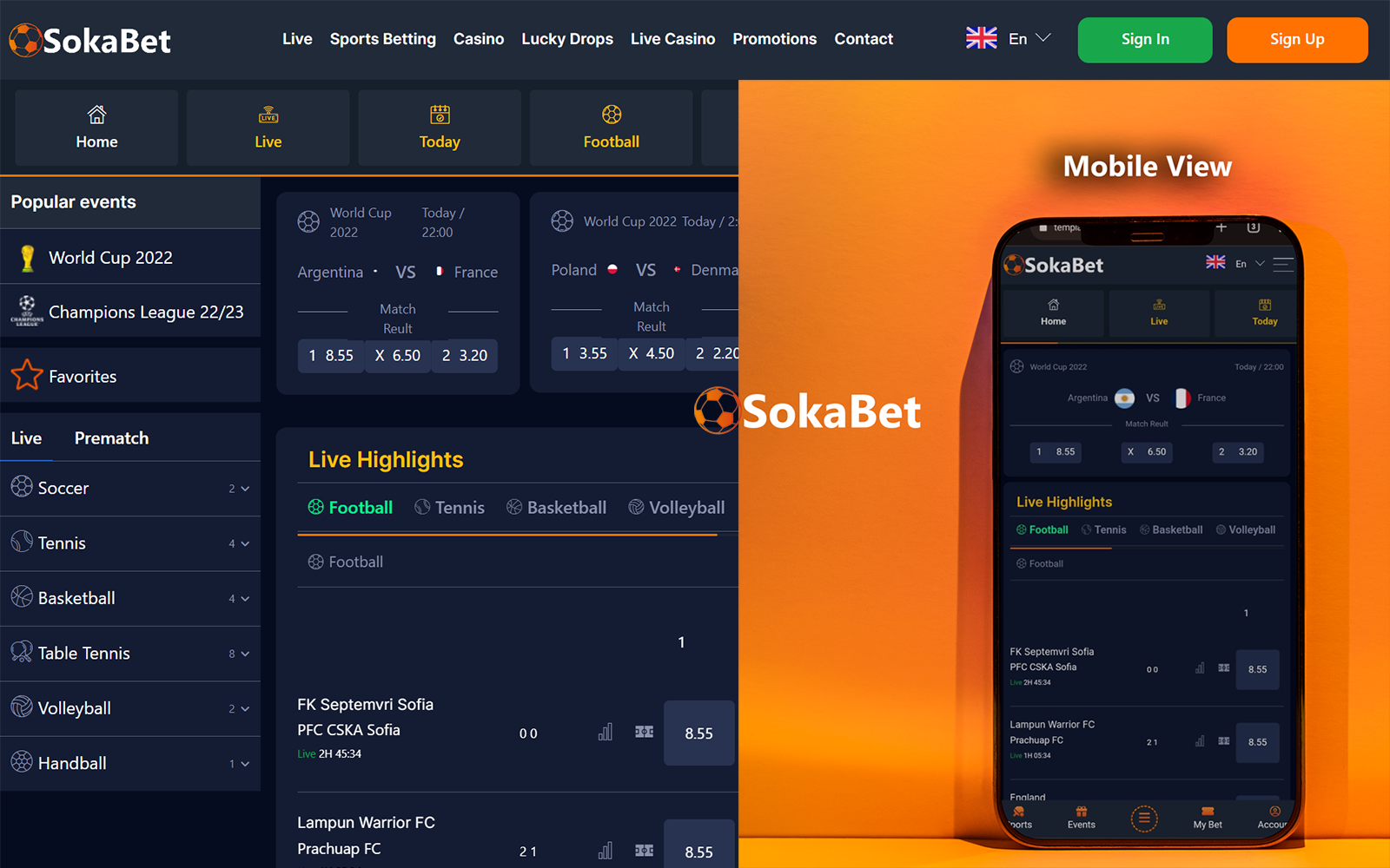 SokaBet - Sports Betting and Gaming HTML5 HTML Templates