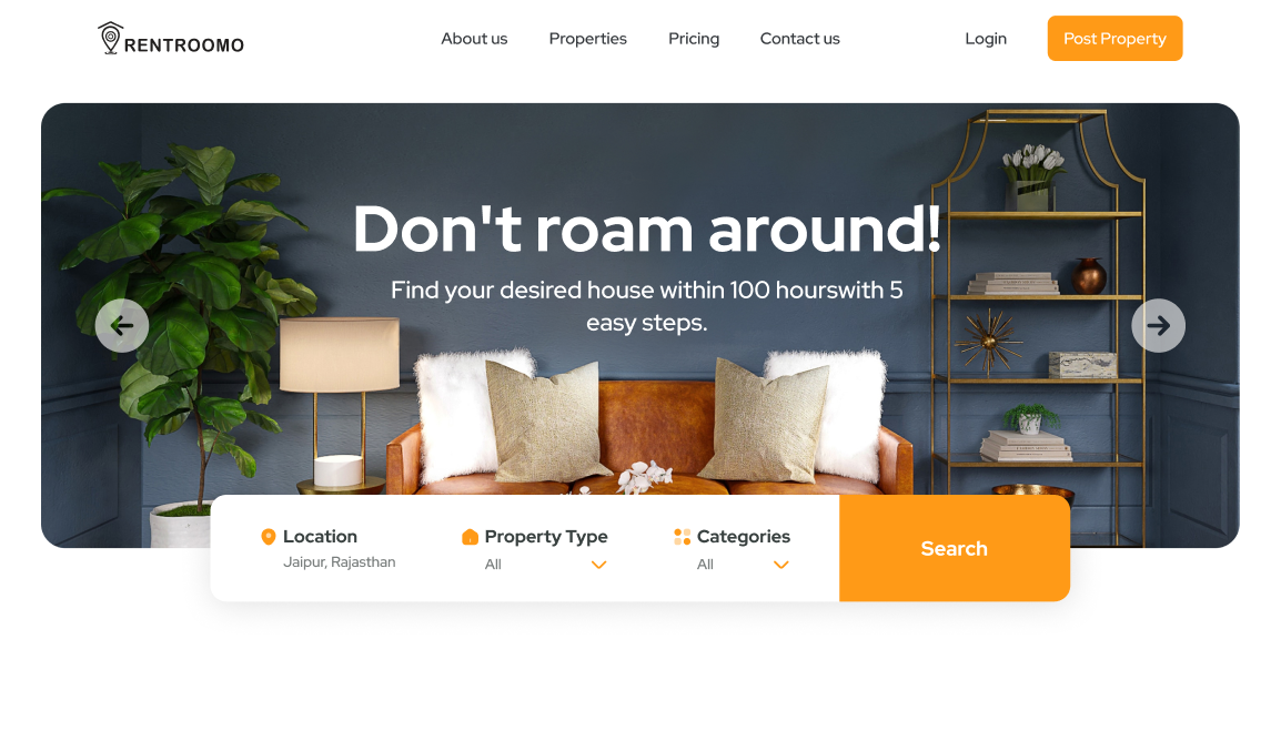 RoomRent website ( Multipurpose frontend Theme)