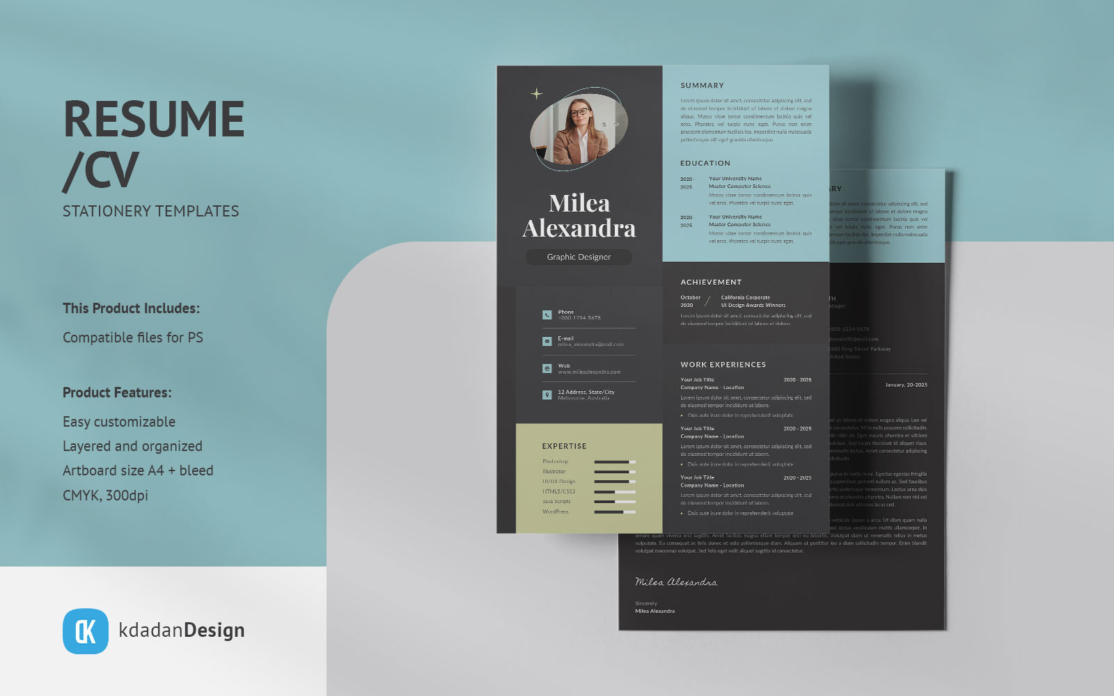 Resumecv Psd Design Templates Vol 167 Templatemonster 9691