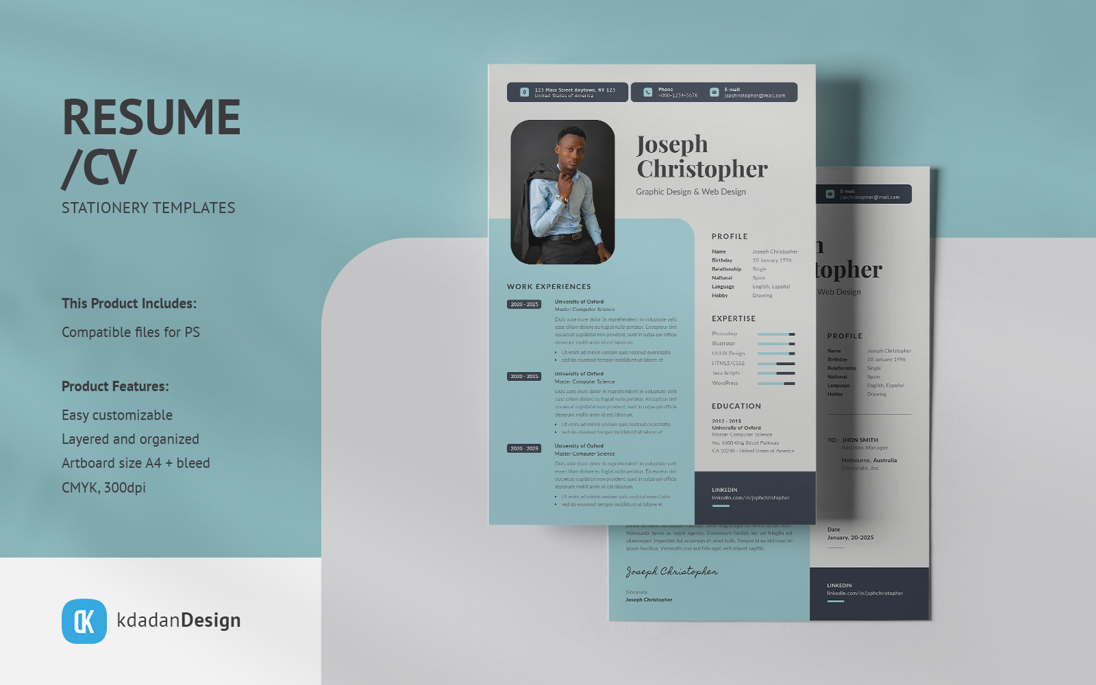 Resumecv Psd Design Templates Vol 174 Templatemonster 0117