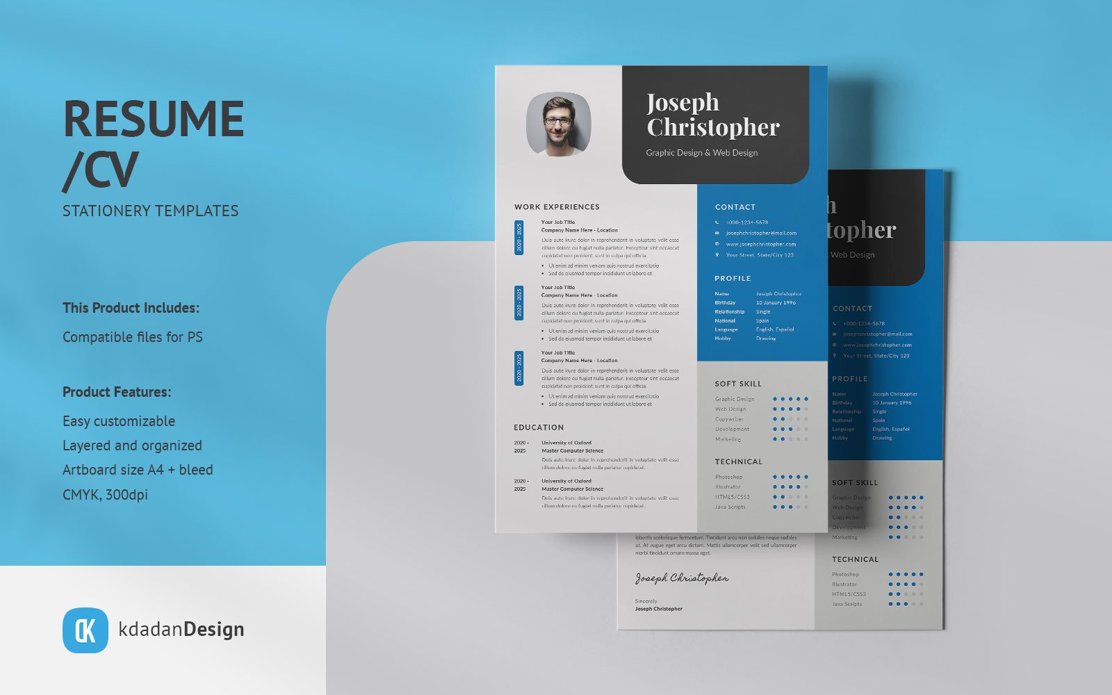 Resumecv Psd Design Templates Vol 178 Templatemonster 0492