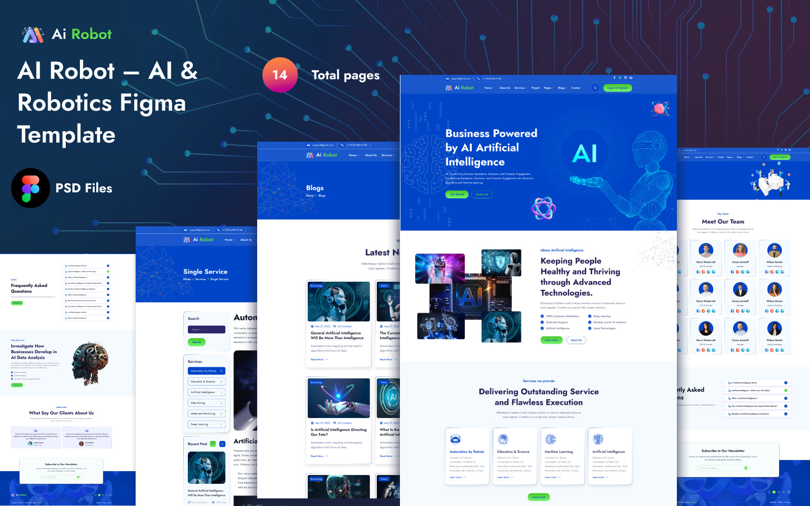 AI Robot – AI & Robotics Figma Template - TemplateMonster