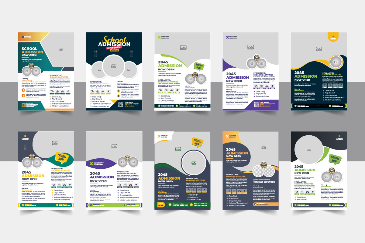 Kids back to school education admission flyer layout or School ...