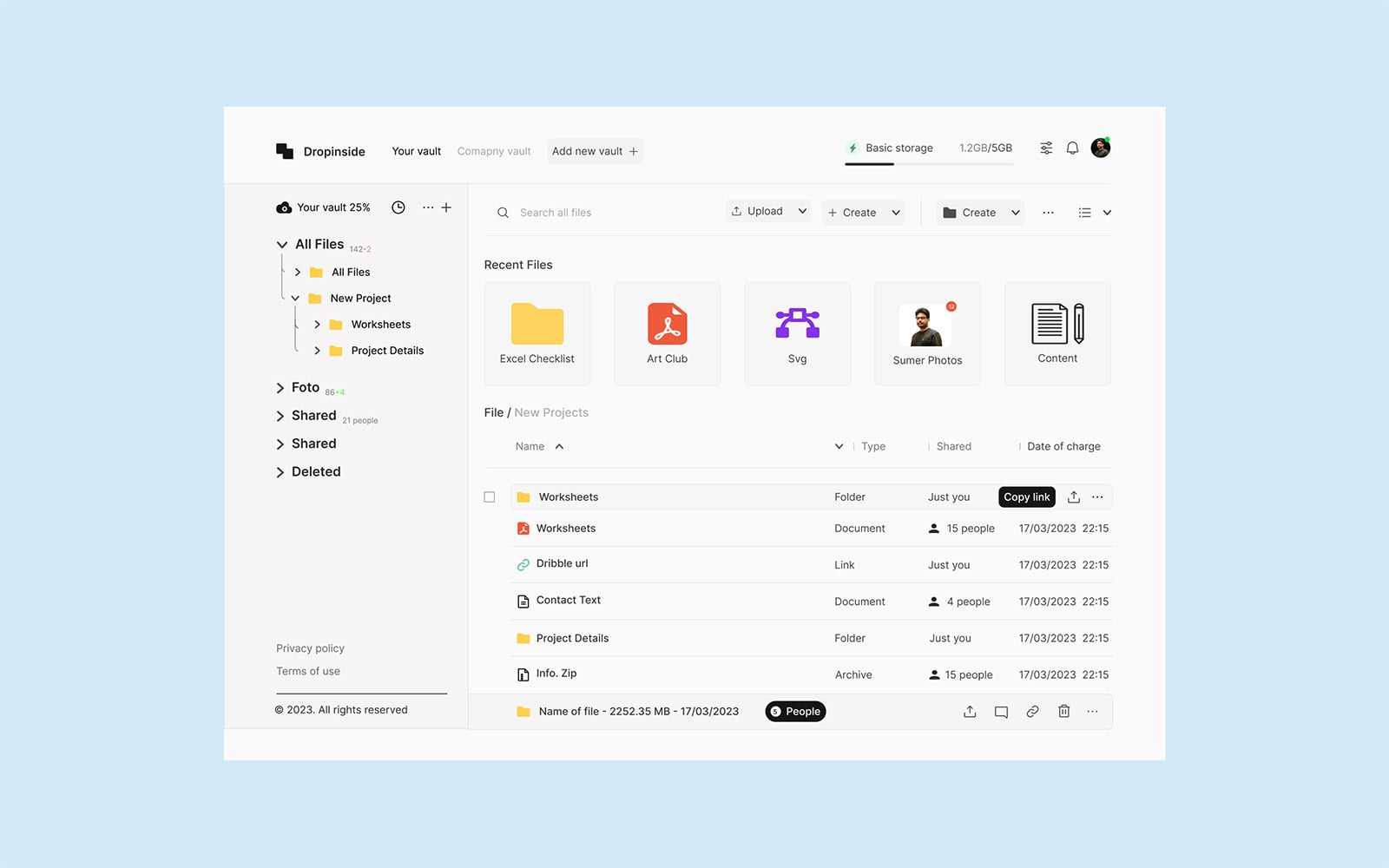 Storage Layout Website Storage Management Dashboard UI Design - TemplateMonster