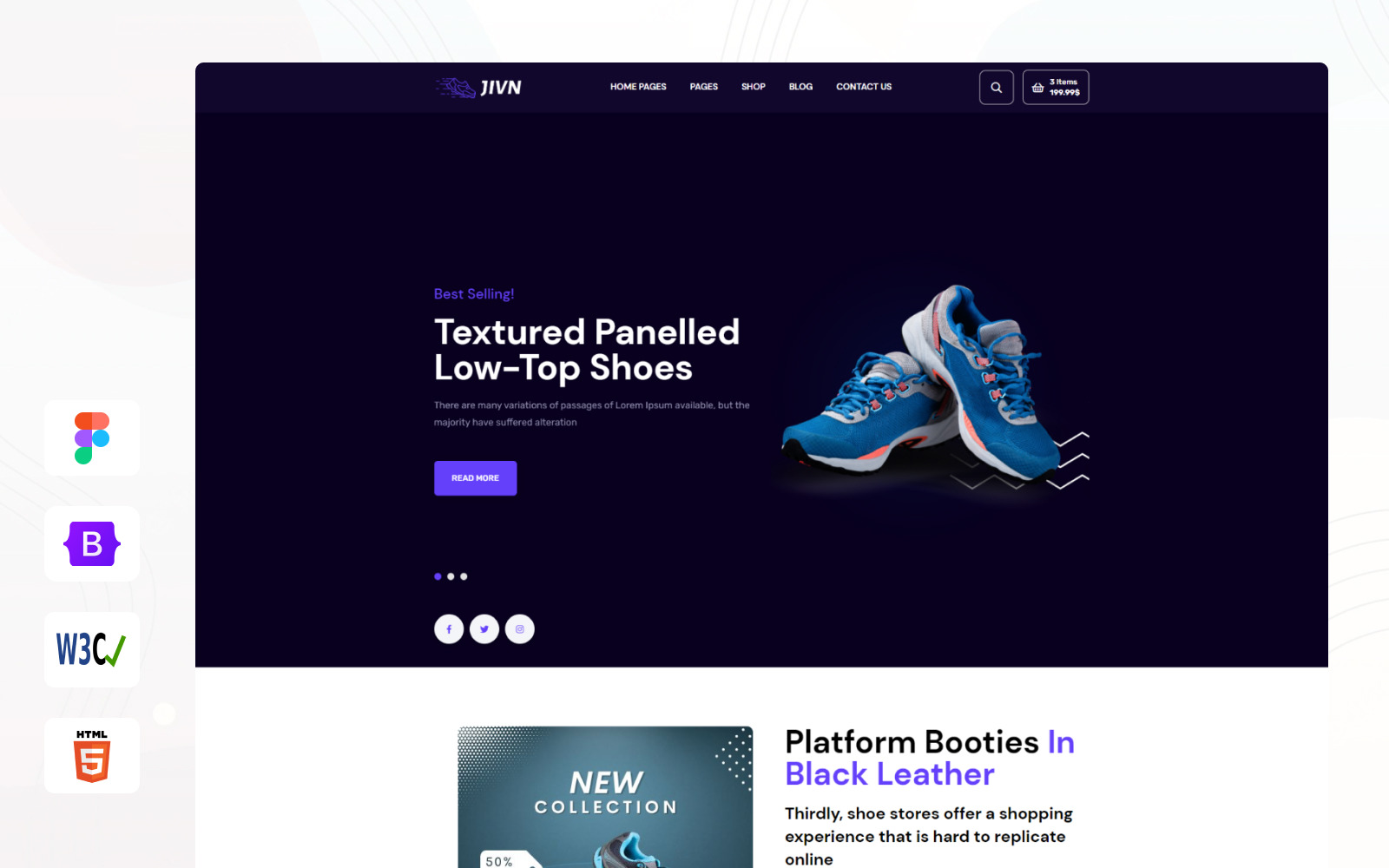 Jivn - Shoes Store HTML Template #341062 - TemplateMonster