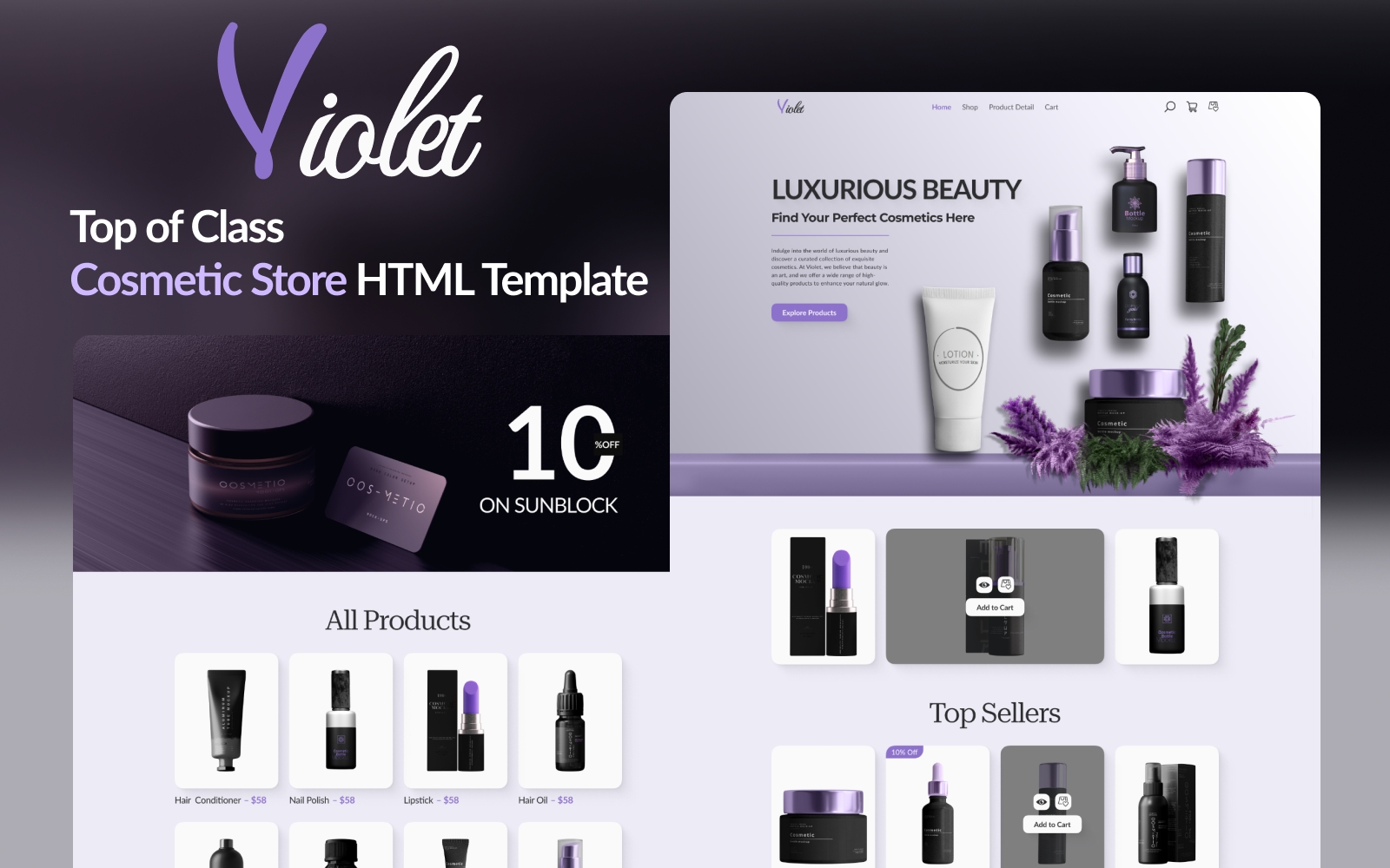 Violet - Glamorous Cosmetic Store HTML Template: Discover Beauty at Its ...