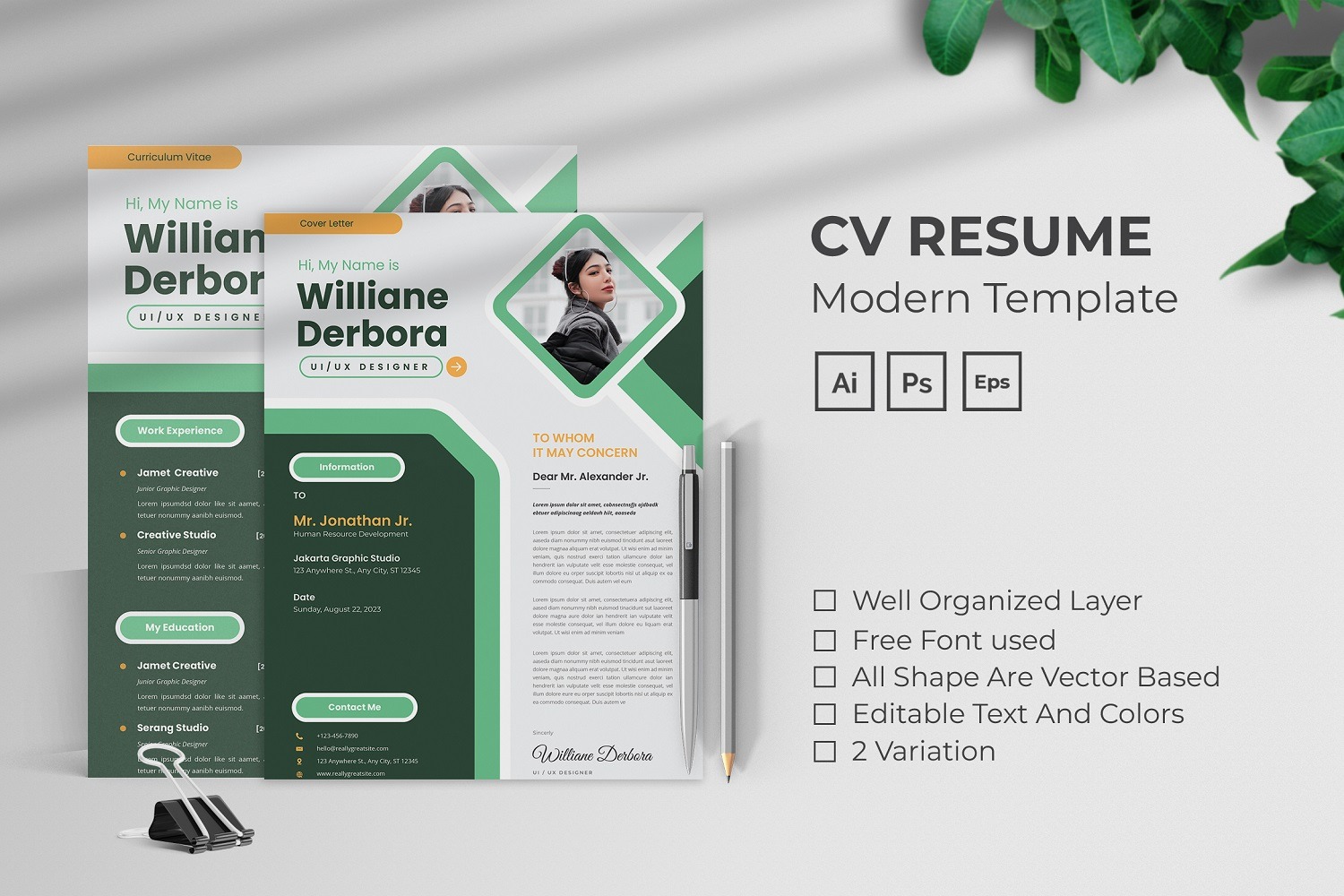UI UX Designer CV Resume Template #342620 - TemplateMonster