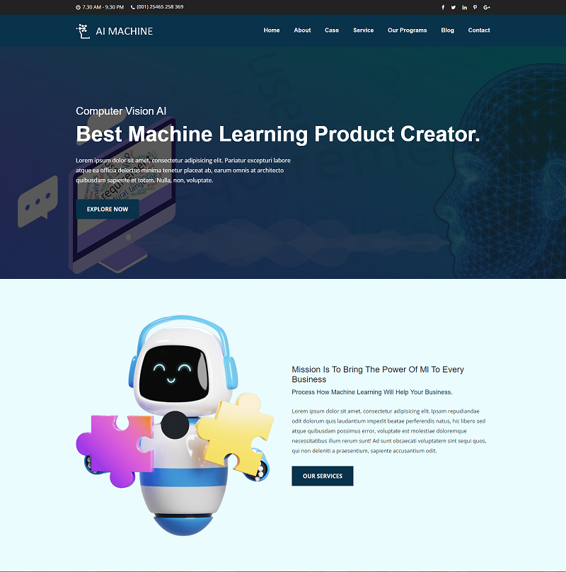 AI Artificial Robotics Html Templates - TemplateMonster