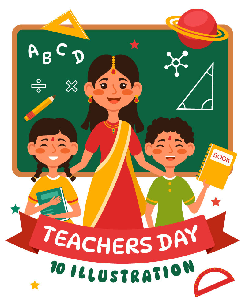10 Teacher Day in India Illustration TemplateMonster
