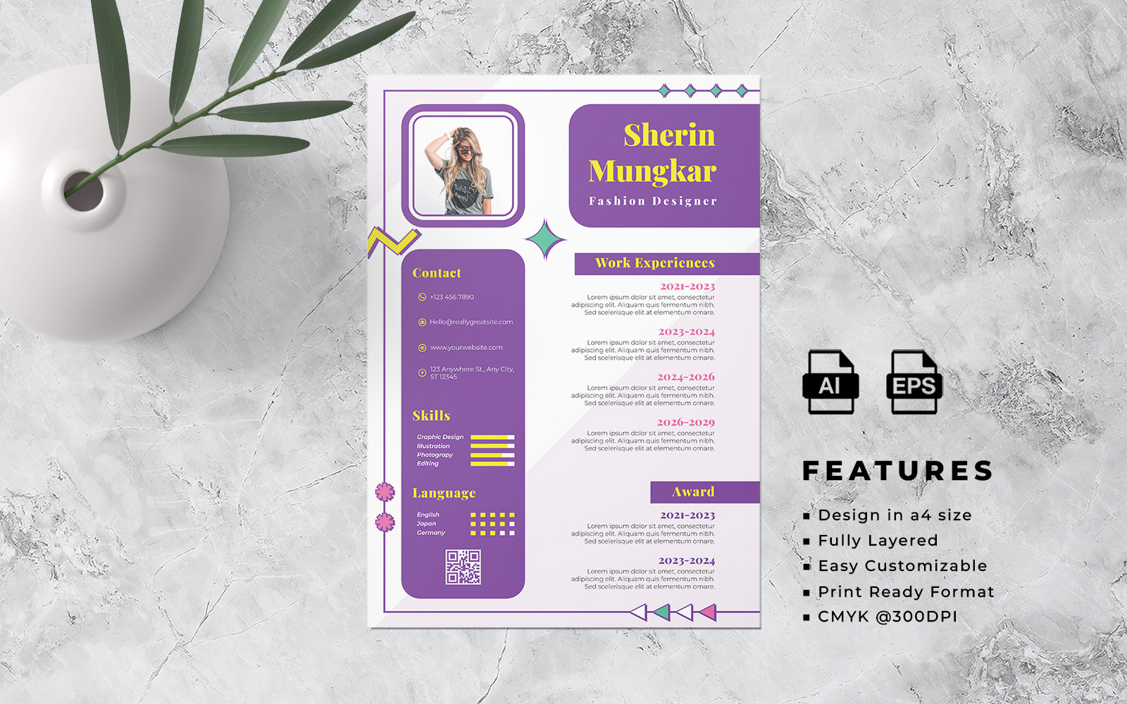 Resume and CV Flyer Template 11 #347986 - TemplateMonster