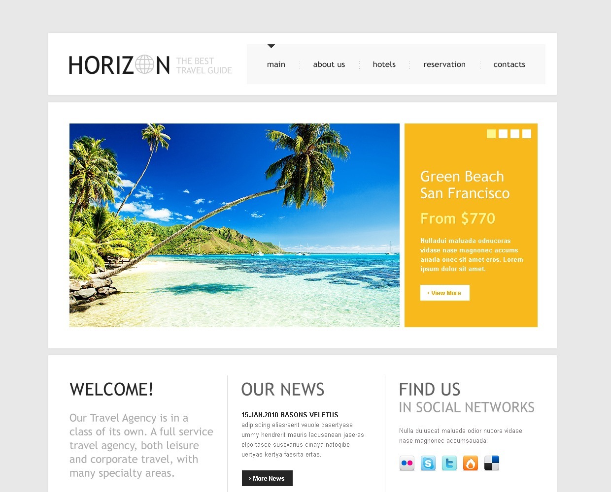 travel guide template website