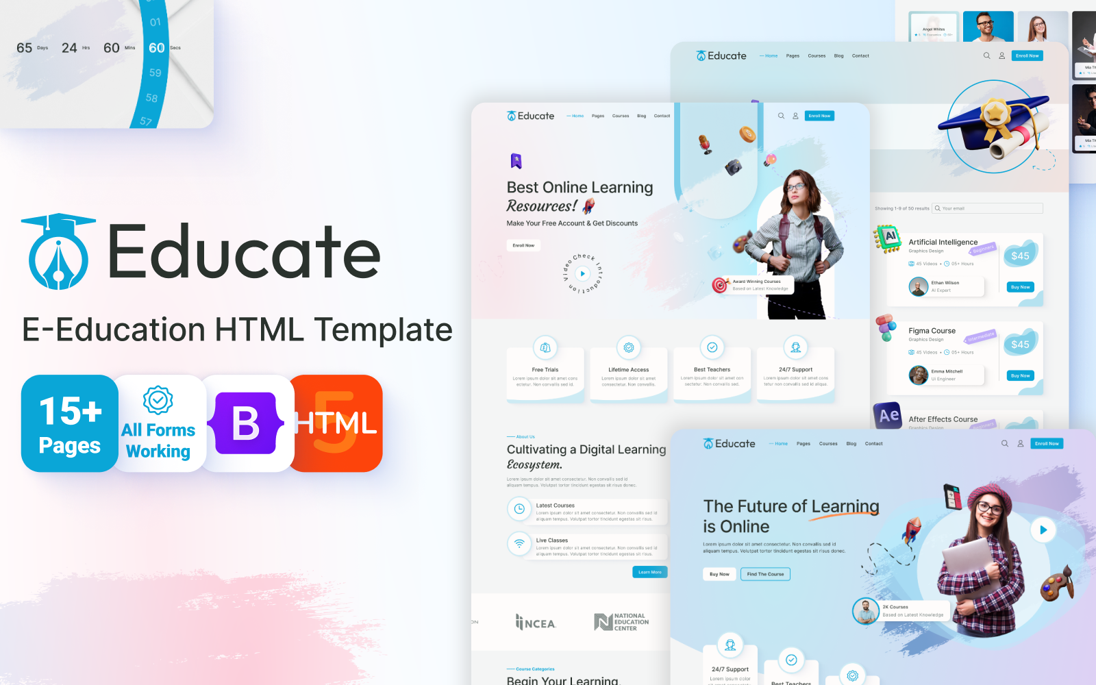 Educate - Online Education & Courses HTML Website Template