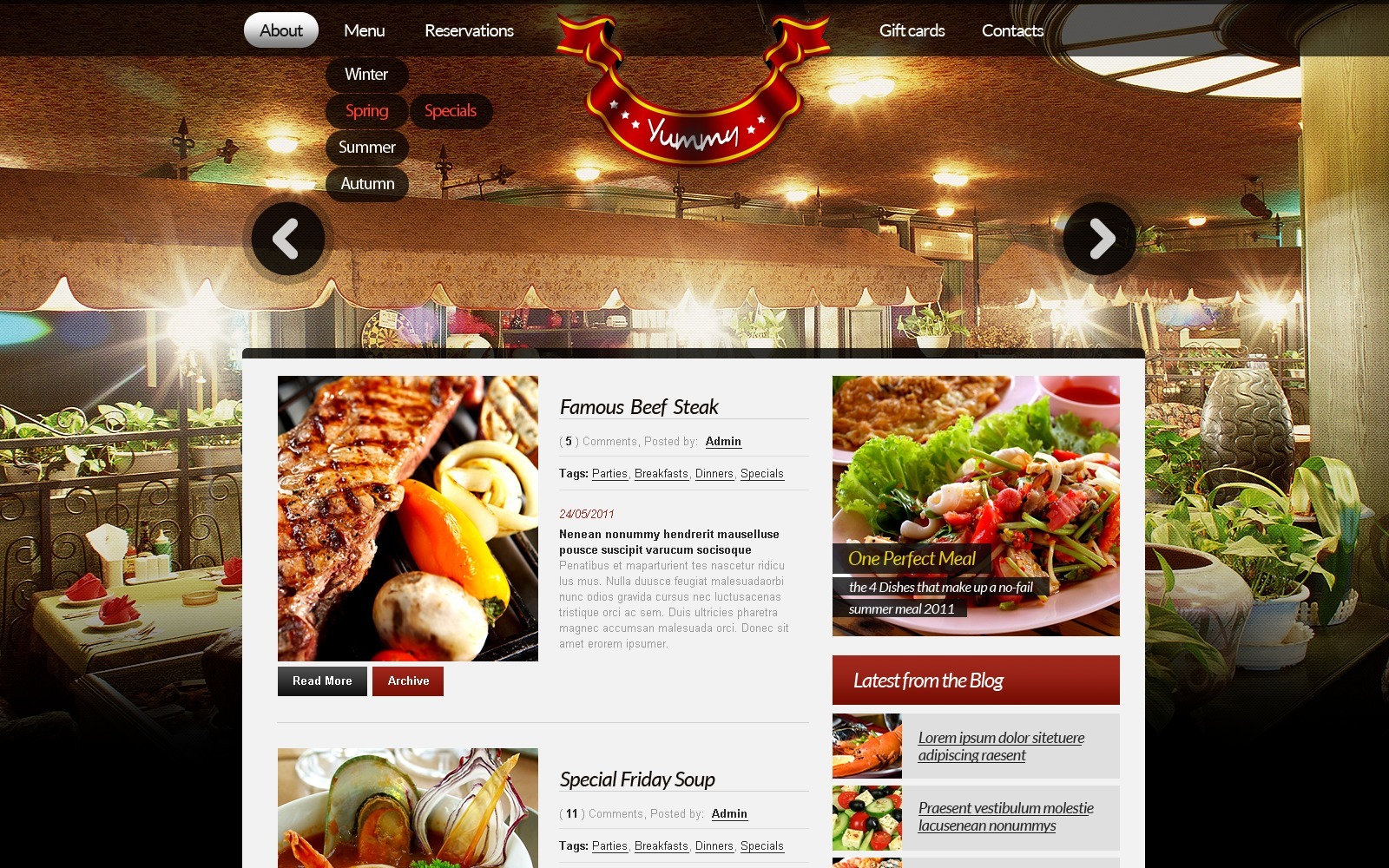 Cafe and Restaurant Website Template #37110