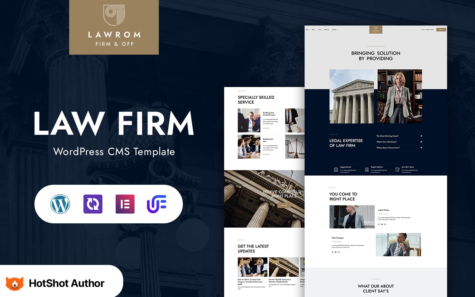 Lawrom Law Firm WordPress Elementor Theme TemplateMonster