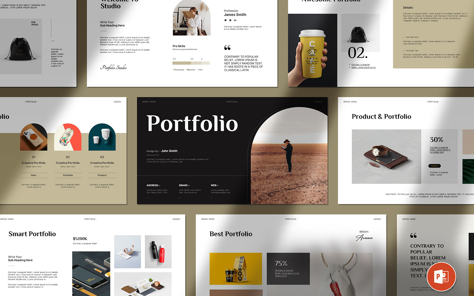 Best Portfolio Powerpoint Template Layout - TemplateMonster