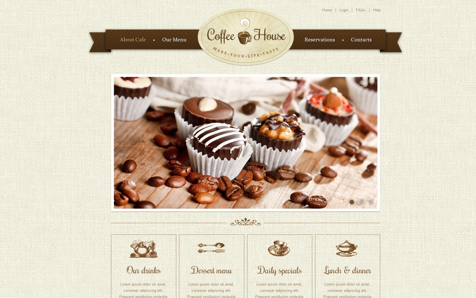 Kahve Dükkanı Web Sitesi Şablonu 37376 TemplateMonster