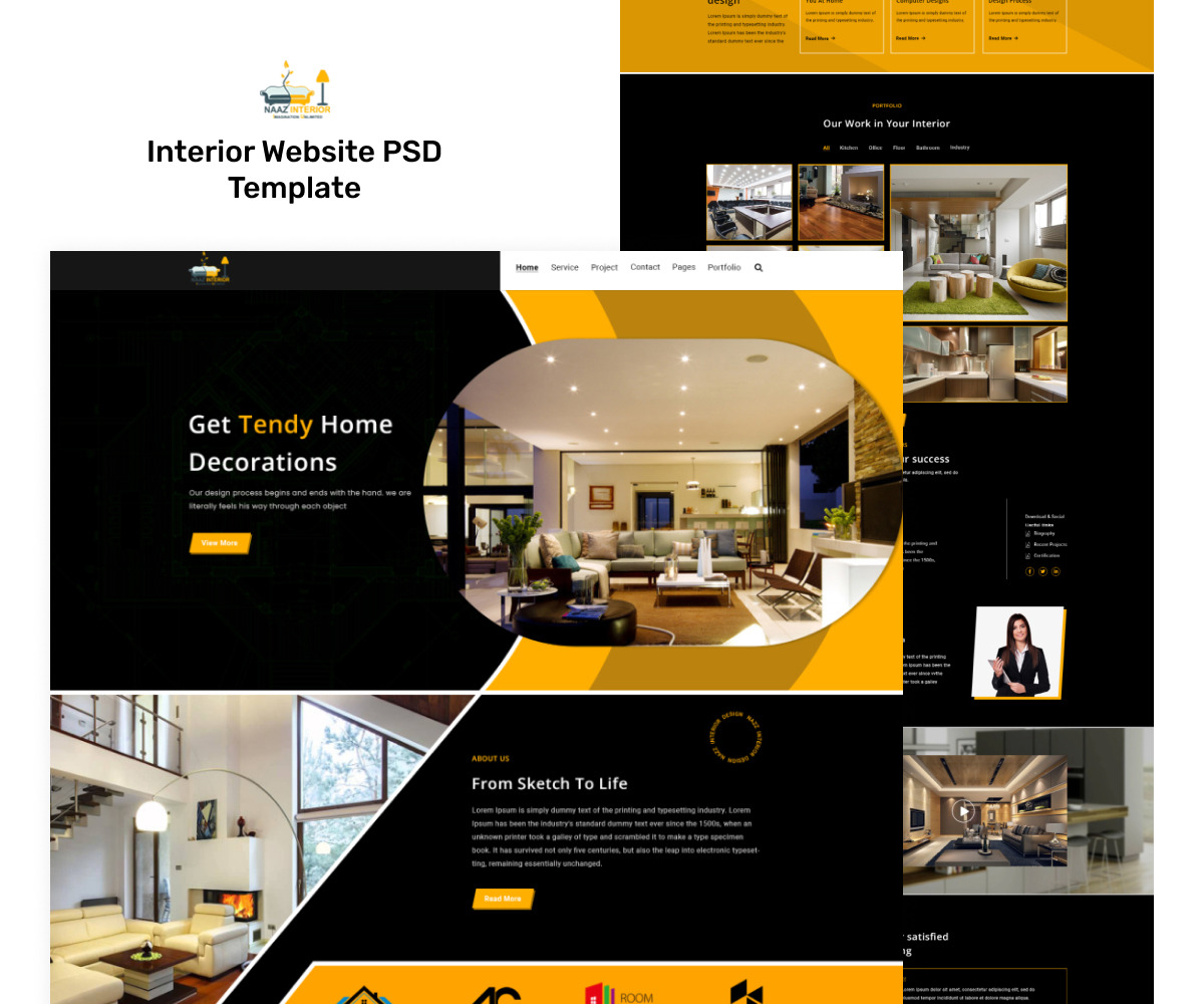 Interior Landing Page Design #373497 - TemplateMonster